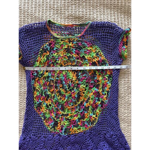 Handmade Purple Colorful Rainbow Crochet Top - Picture 5 of 7